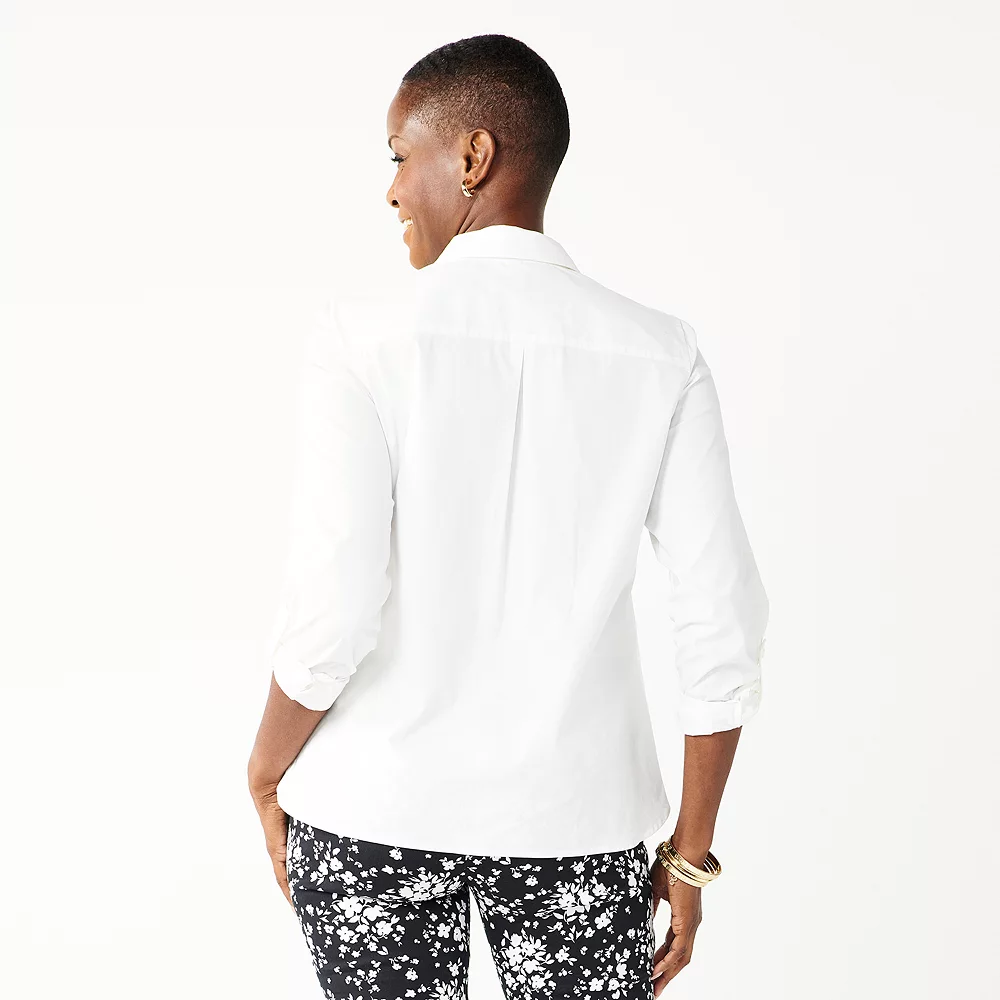 Women's Croft & Barrow® Essential Comfort Stretch Shirt - Image 5