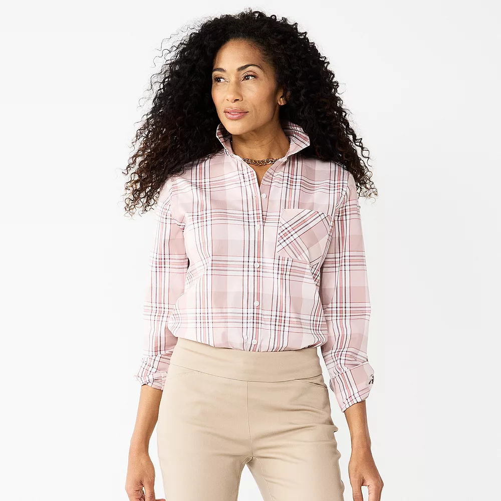 Women's Croft & Barrow® Essential Comfort Stretch Shirt - Image 2