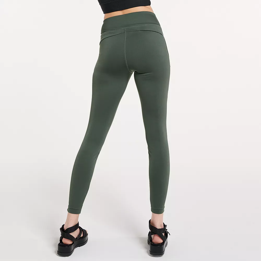 Women's FLX Mixed-Media High-Waisted Leggings with Zip Pockets - Image 3
