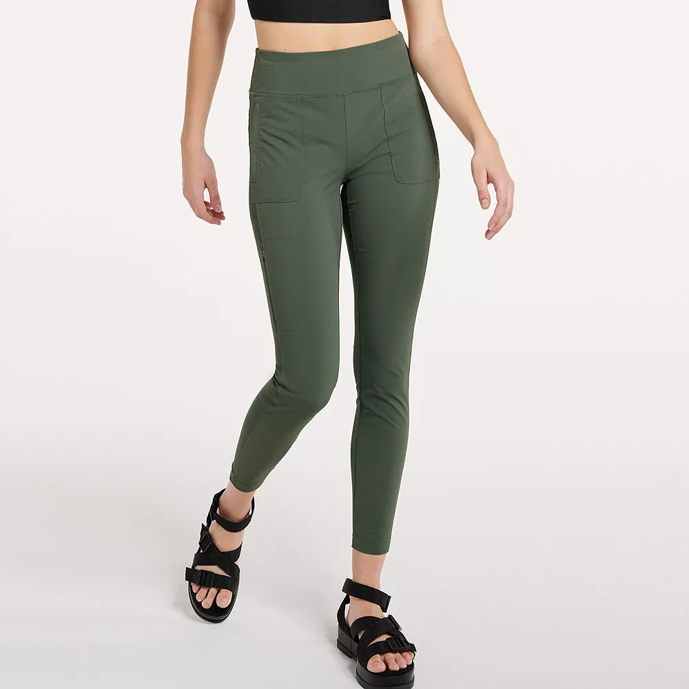 Women's FLX Mixed-Media High-Waisted Leggings with Zip Pockets - Image 2