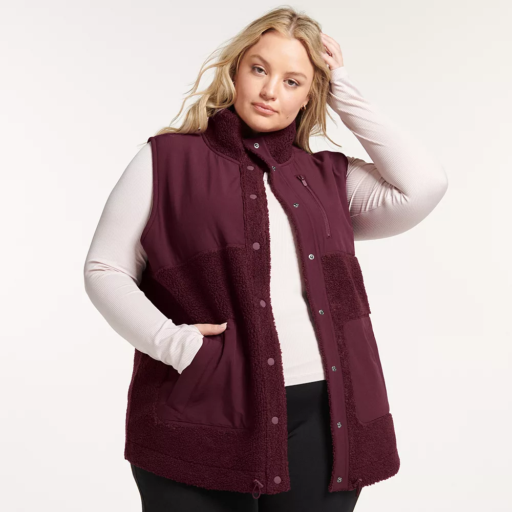 Plus Size FLX Boucle Mixed-Media Vest - Image 9