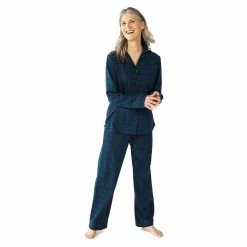 Women's Croft & Barrow® Flannel Long Sleeve Pajama Shirt & Pajama Pants Set