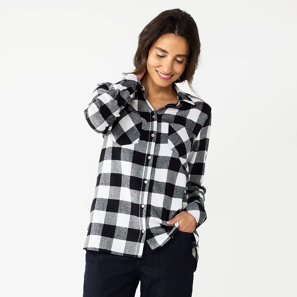 Women's Croft & Barrow® The Extra Soft Plaid Flannel Shirt - Image 3