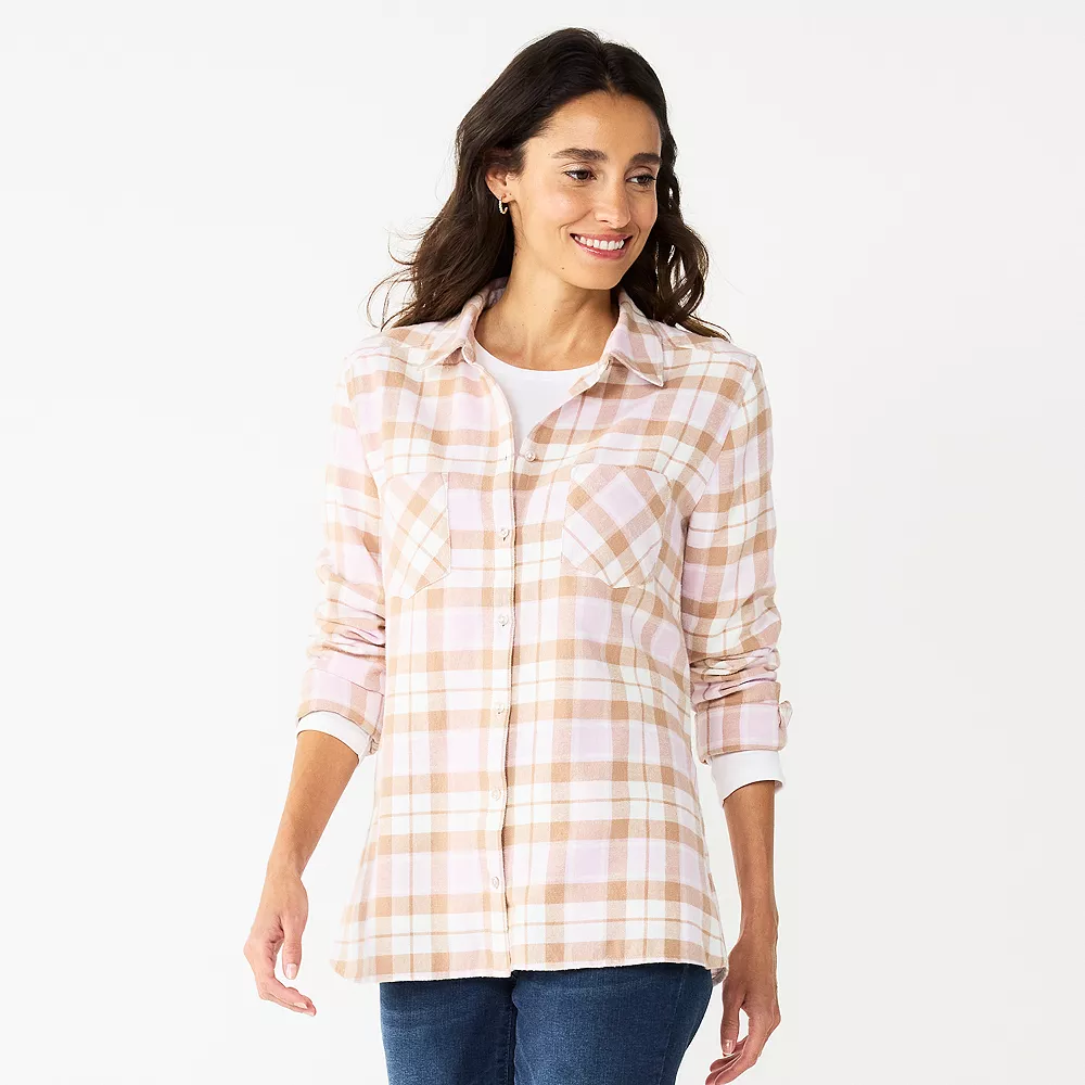 Women's Croft & Barrow® The Extra Soft Plaid Flannel Shirt - Image 9