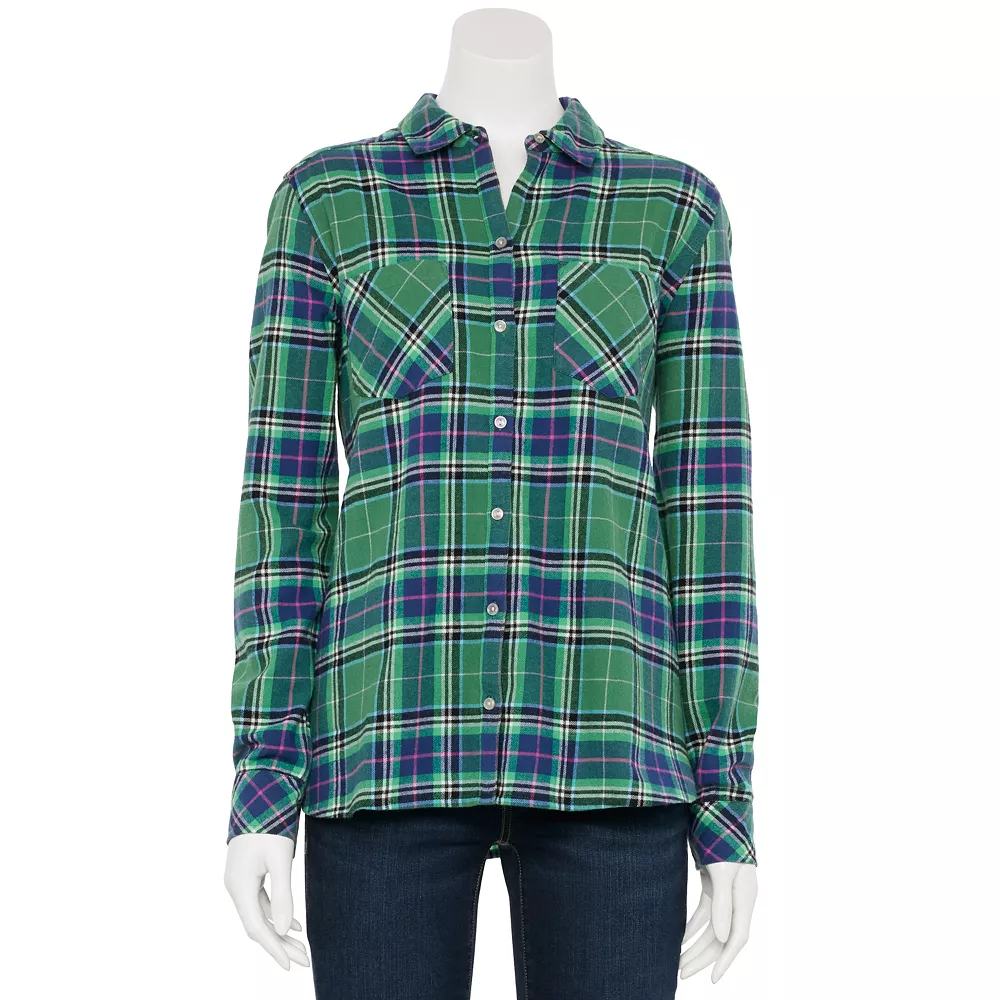 Women's Croft & Barrow® The Extra Soft Plaid Flannel Shirt - Image 5