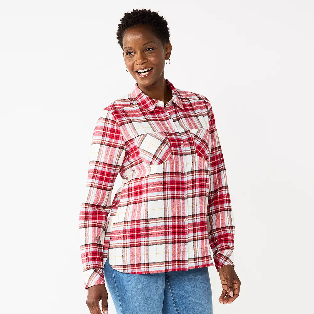 Women's Croft & Barrow® The Extra Soft Plaid Flannel Shirt - Image 7