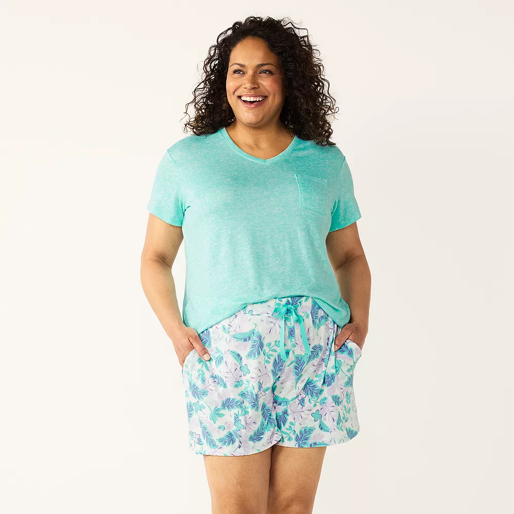 Plus Size Croft & Barrow® 3-Piece Pajama Top, Pajama Shorts & Pajama Skimmers Sleep Set - Image 4