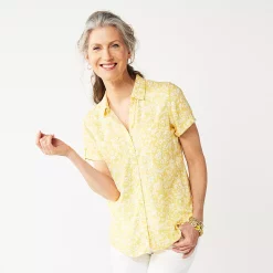 Women's Croft & Barrow® Challis Camp Shirt