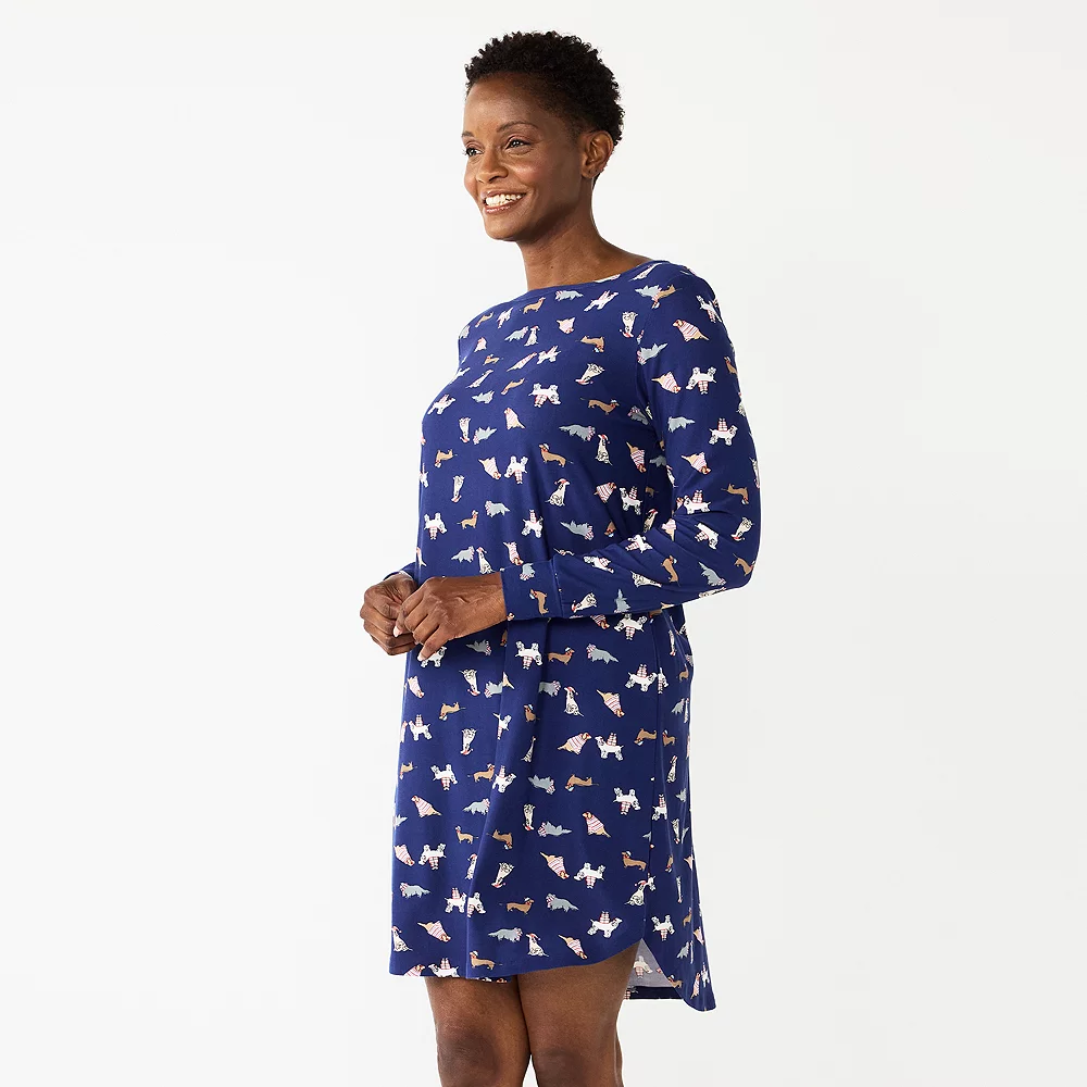 Women's Croft & Barrow® Long Sleeve Cozy Sleepshirt - Image 2