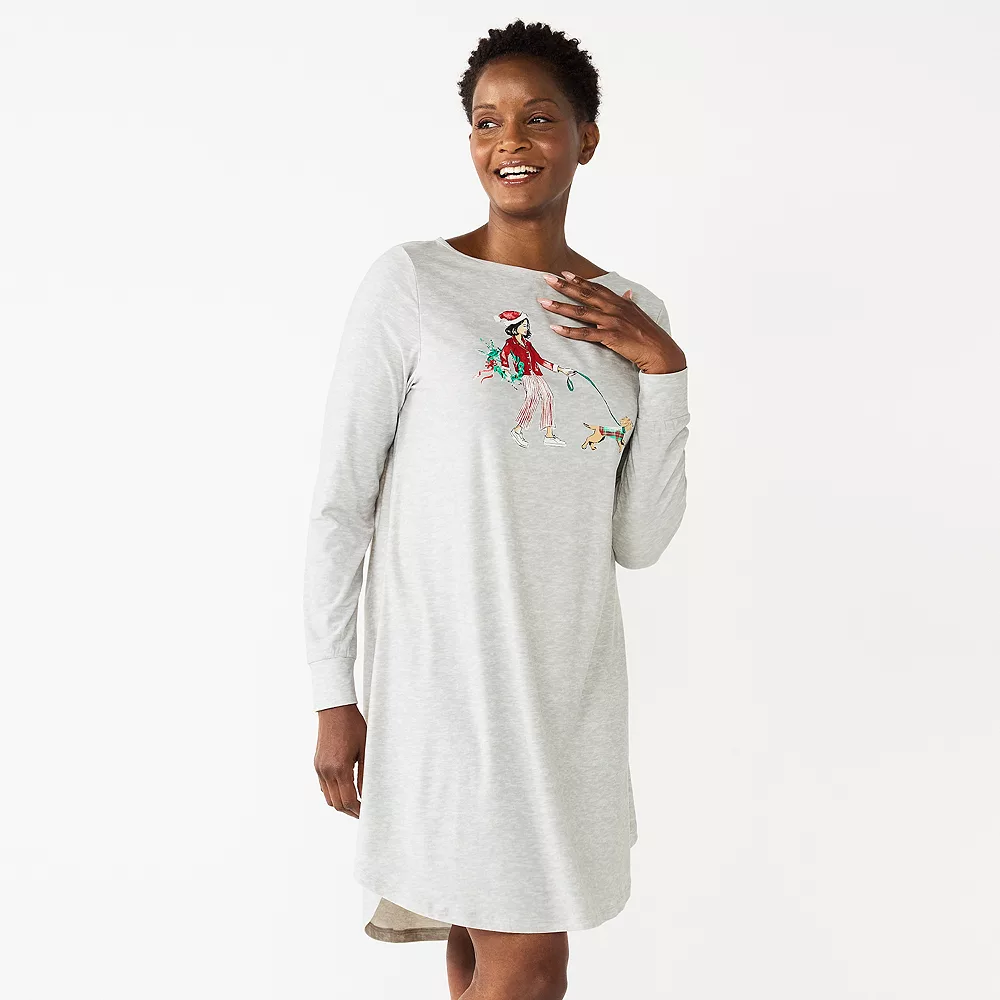 Women's Croft & Barrow® Long Sleeve Cozy Sleepshirt