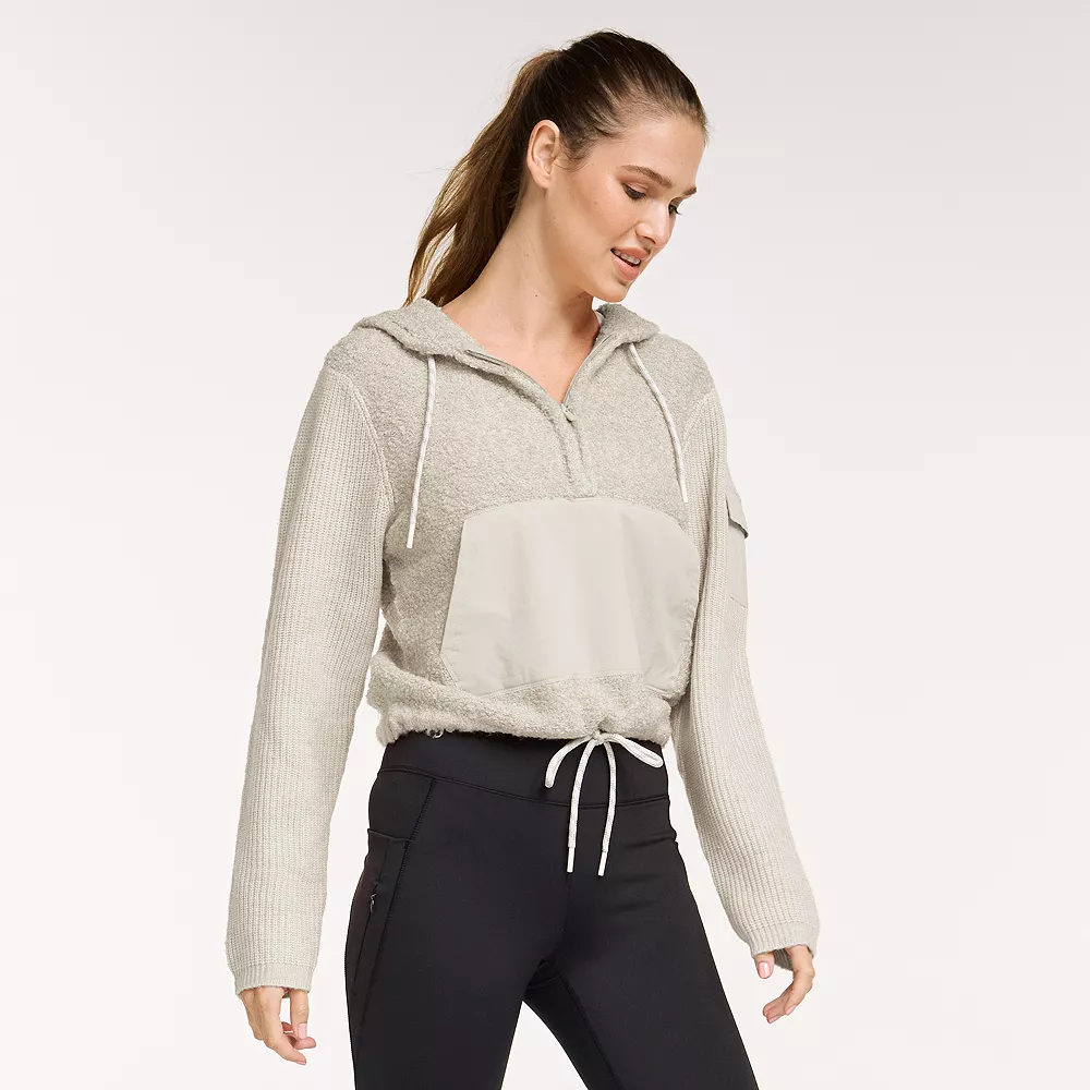 Women's FLX Hooded Half-Zip Mixed-Media Pullover - Image 3