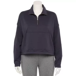 Plus Size FLX Quarter-Zip French Terry Sweatshirt